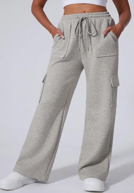 Luxe Jersey Overalls Women High Waist Cargo Autumn Comfort