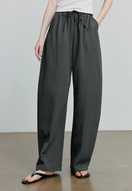 Stylish Women's Casual Pants with Elastic Waist & Split Design