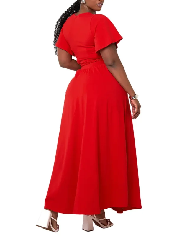 Chic Plus Size V-Neck Two Piece Set for Spring/Summer Style