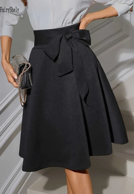 Elevate Your Style with Fairyshely High-Waisted Black Skirt