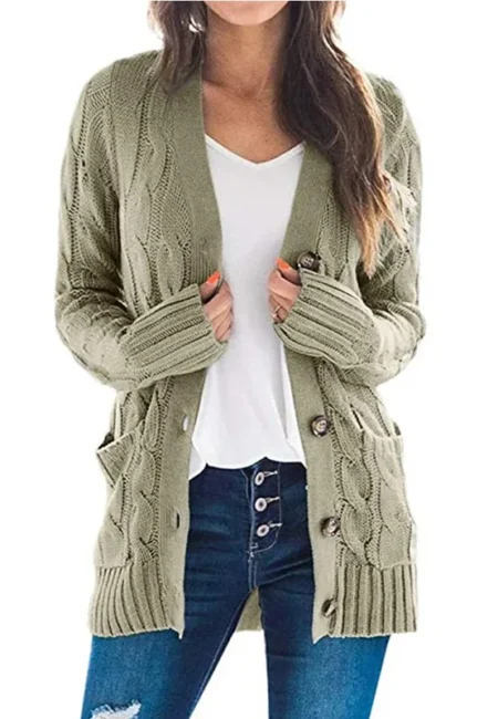 Luxe V-Neck Knitted Cardigan - Cozy Winter Style Essential