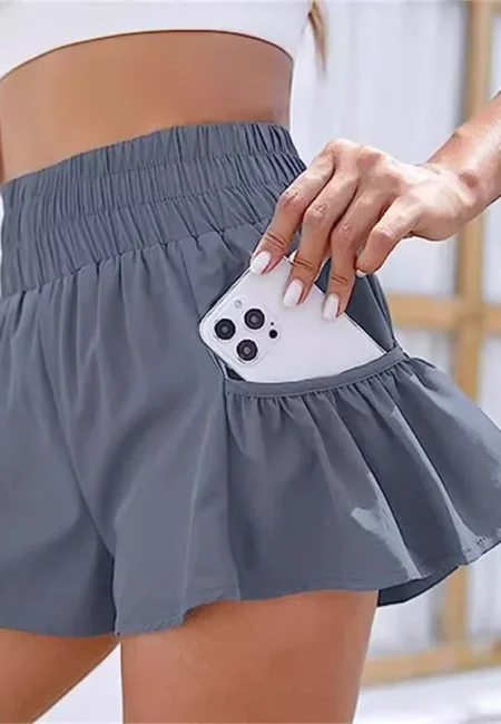 High-Waist Active Skort with Pockets - Quick-Dry Yoga Shorts