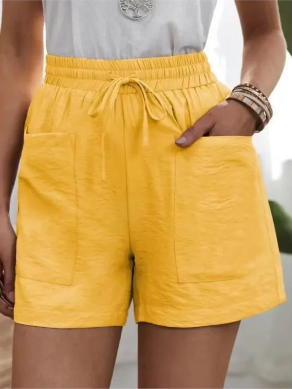 Effortless Elegance: Breathable Linen Shorts with Pockets