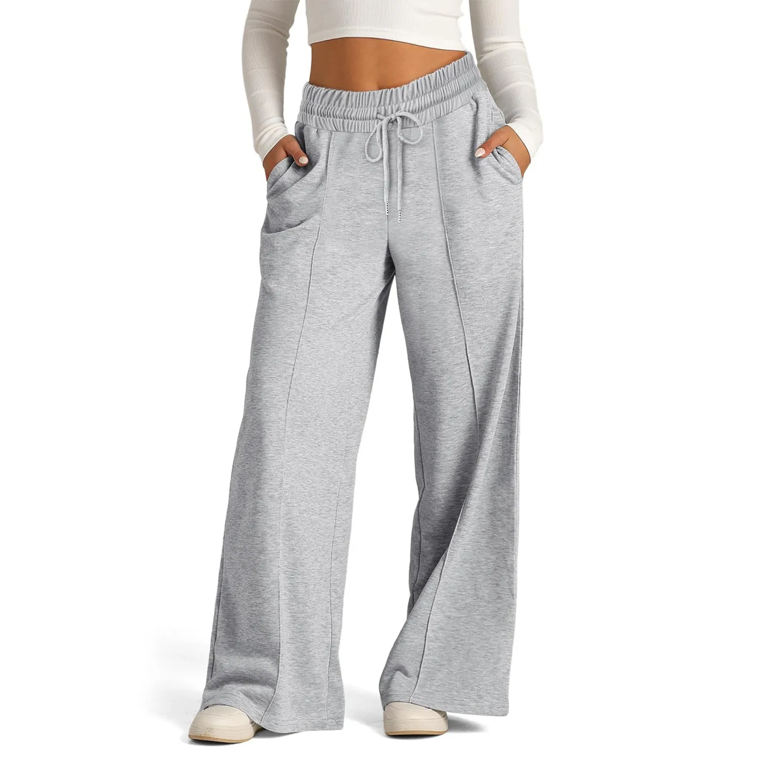 kf-S7a666f031fb34d1ba1008e509017d061B High Waisted Women's Wide Leg Jogger Pants for Comfort