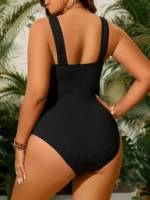 Curvy Chic Mesh One-Piece Swimsuit for Plus Size Women - Image 7