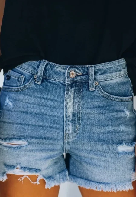 Vintage Distressed Denim Shorts for Trendy Women