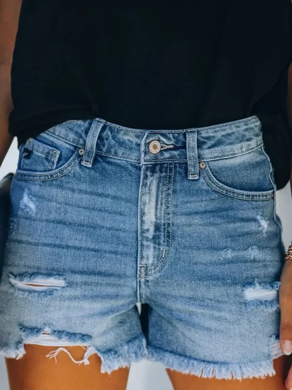 Vintage Distressed Denim Shorts for Trendy Women