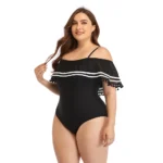 Elegant Plus Size One-Piece Swimsuit for Confident Curves - Image 3
