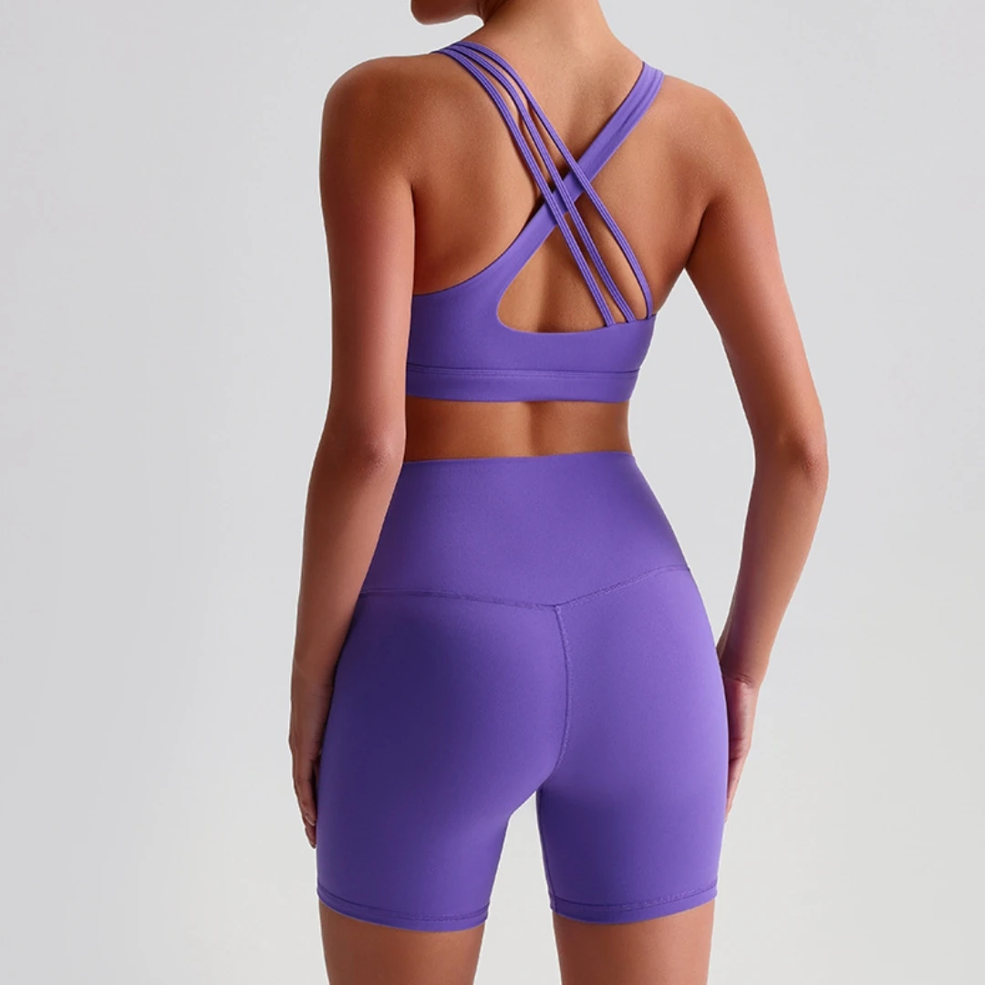 kf-S89aebe7f8d074c49a09841137353e4868 High Waist Yoga Legging Set with Cross-Back Bra for Women