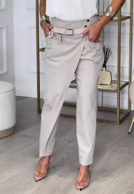 Asymmetric High-Waist Tailored Pants - Sophisticated Style