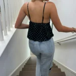 Chic Women's Yellow Polka Dot Cami Top - Summer Essential - Image 2