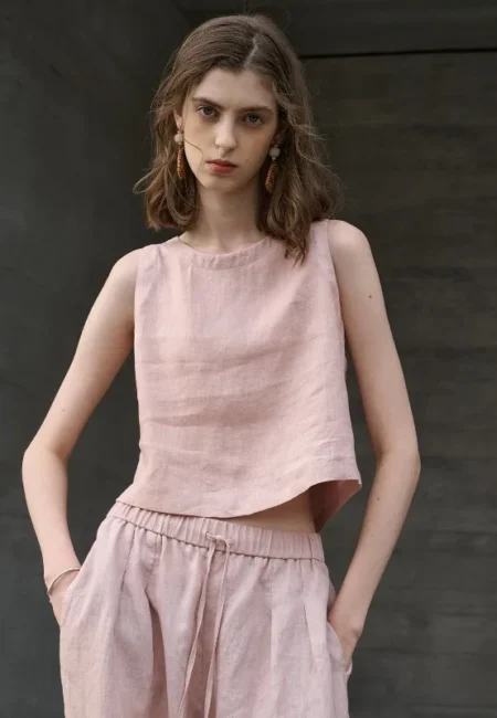Luxe Linen Crop Top for Effortless Summer Style