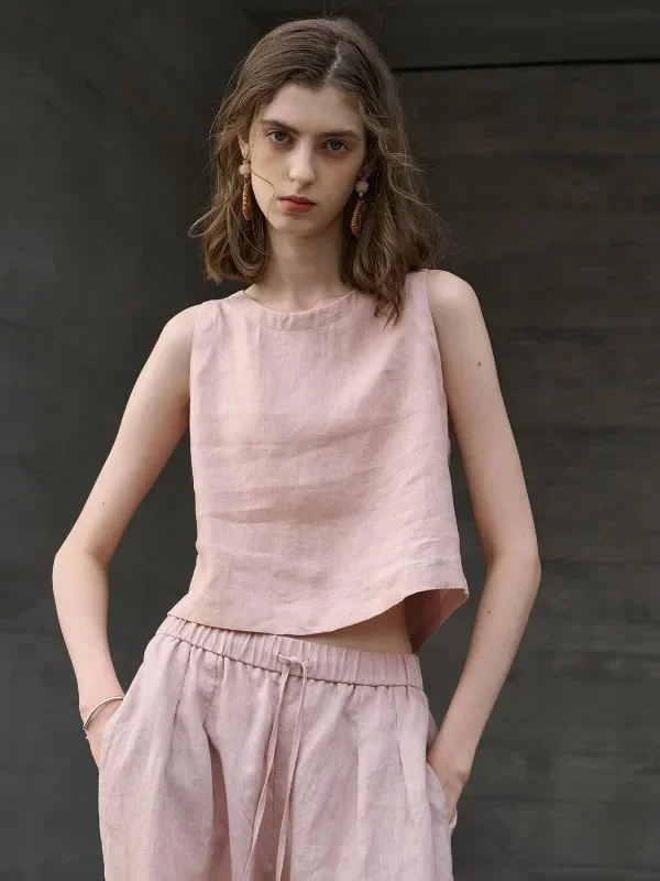 Luxe Linen Crop Top for Effortless Summer Style