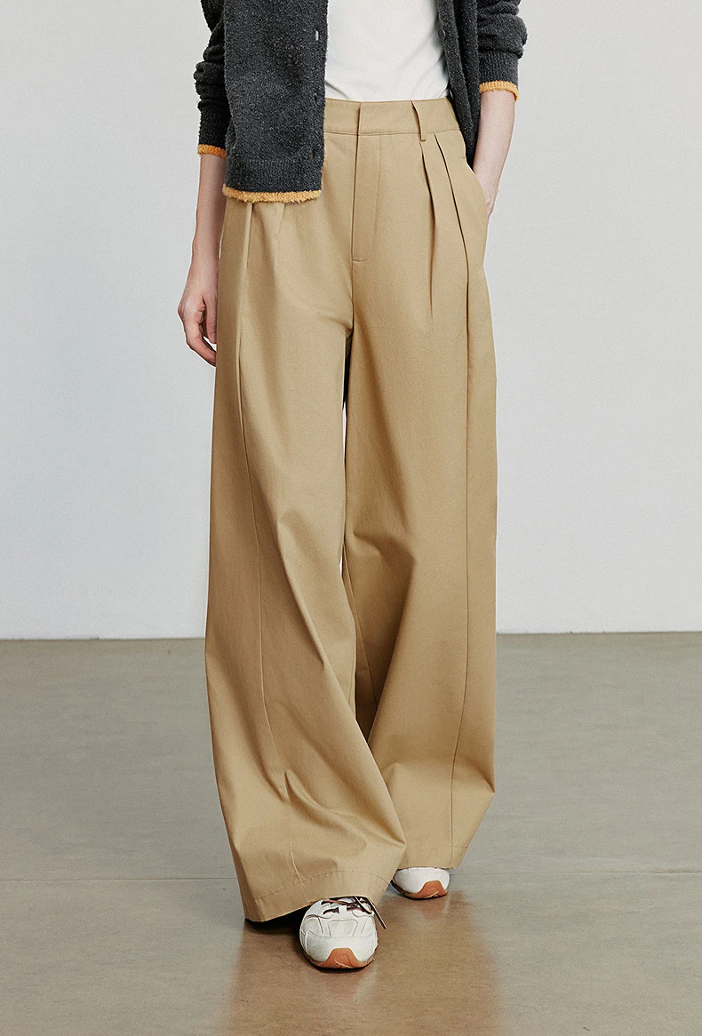 kf-S980c4072305a4c1482cd1c0dc35b428cy Ginger Yellow Wide Leg Cotton Pants for Effortless Style