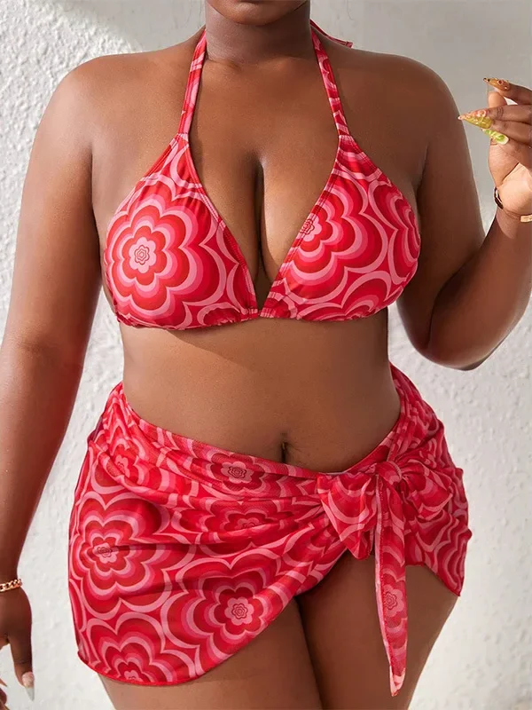 Ultimate Plus Size Y2 K Bikini Set - Stylish 3-Piece Swimwear