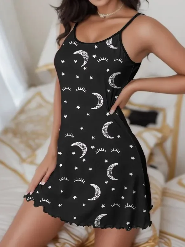 Dreamy V-Neck Cotton Nightie with Applique Details - S to XXXL