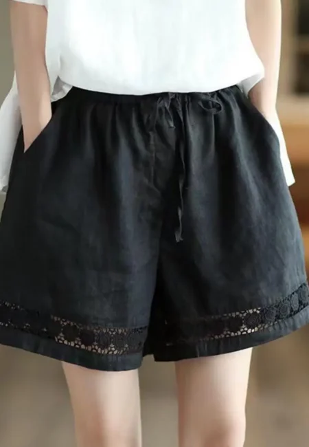 Boho Floral Lace High-Waisted Shorts for Effortless Style