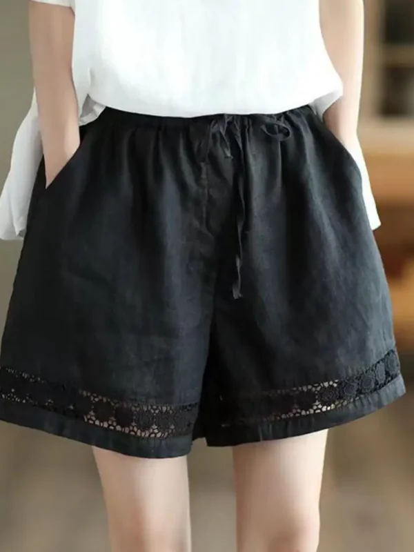 Boho Floral Lace High-Waisted Shorts for Effortless Style