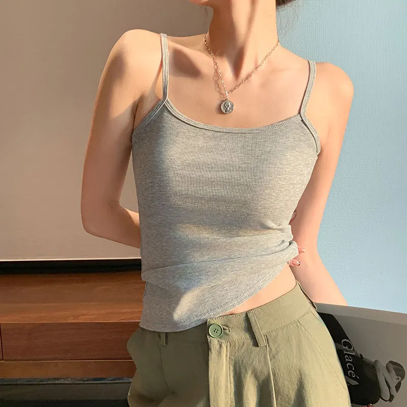 kf-S9e50183513cc49bdb4a5c8454cae8bfdO Soft Korean Knit Tank Top for Women - Casual Summer Style