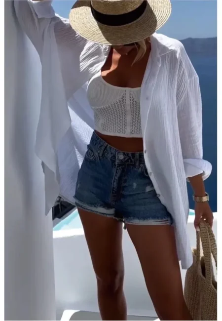 Dazzling Evil Eye Sequin Blouse - Protective Style Statement