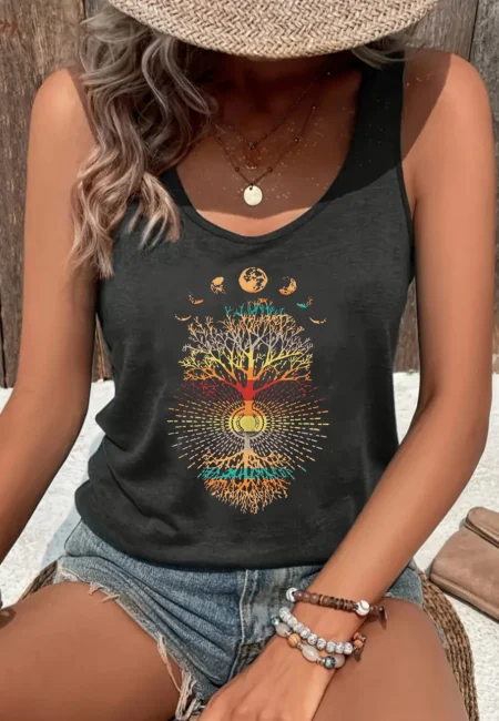 Dream Catcher Mesh Vest Top - Stylish Summer Sleeveless Tee