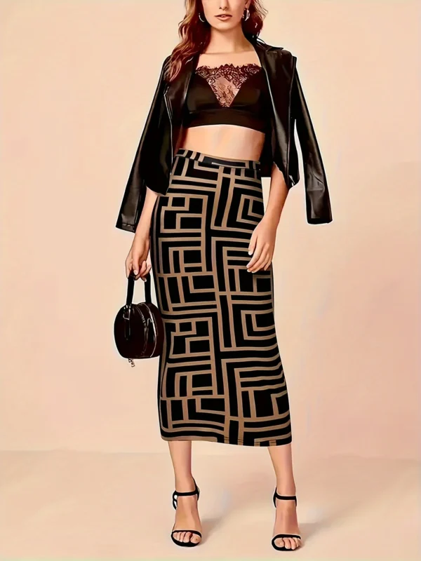 Spring and summer new plus size women's fashion temperament wind slit design half-body skirt