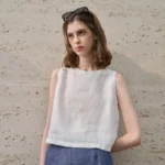 Luxe Linen Crop Top for Effortless Summer Style - Image 6