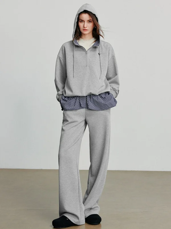 Plaid Hoodie Wide-Leg Pants Set - Cozy Autumn Loungewear