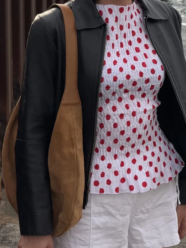 Vintage Y2 K Polka Dot Tank Top with Ruffled Hem for Women