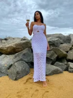 Chic Crochet Maxi Dress: Stylish Beach Cover-Up for Summer - Image 9