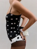 Chic Women's Dot Print Cami Top with Open Back Design - Image 6