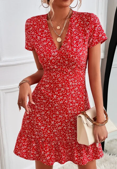 Floral V-Neck Summer Dress: Effortless Style & Comfort