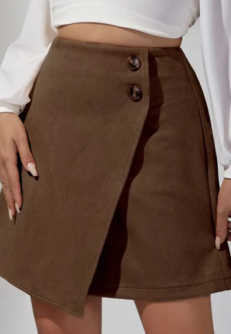 Sophisticated A-Line Faux Suede Mini Skirt for Every Occasion