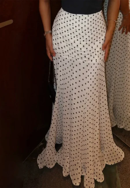 Flowing Polka Dot Chiffon Maxi Skirt - Effortless Style