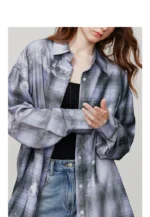 Vintage Plaid Lyocell Blouse for Effortless Summer Style - Image 6