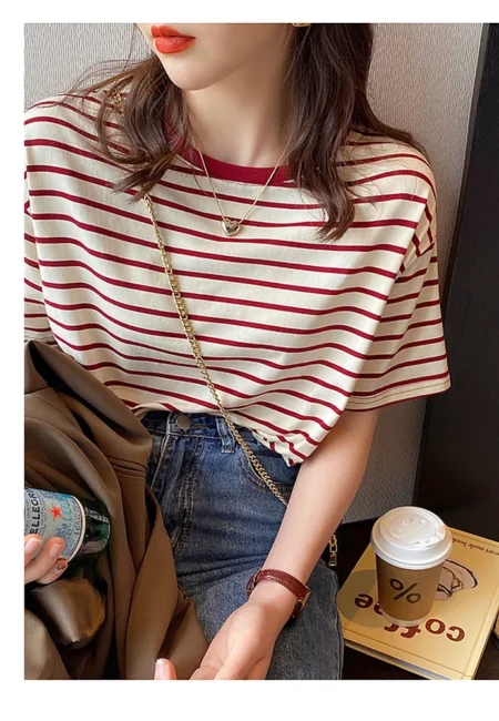 Lightweight Striped Cotton Top for Effortless Summer Style