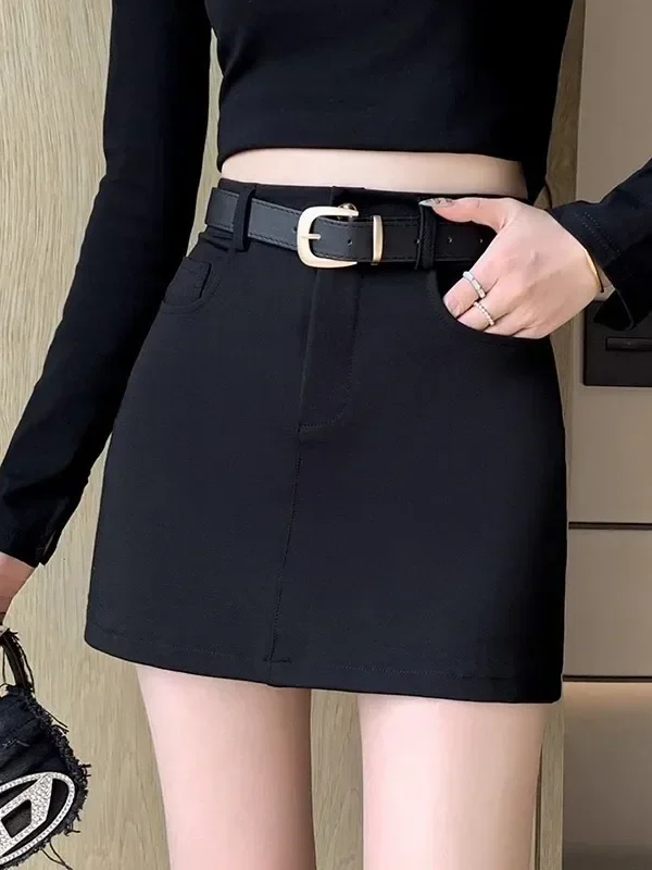 Elegant High-Waisted Mini Dress in Timeless Black for Women