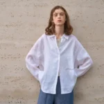 Chic Women's Vintage Linen Long Sleeve Blouse with Embroidery - Image 5