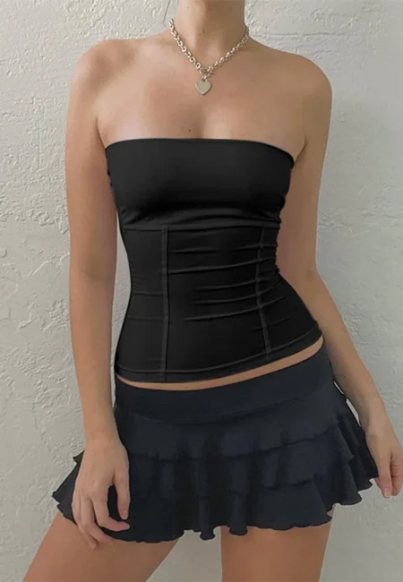 Elevate Your Summer Style with Y2 K Strapless Corset Top