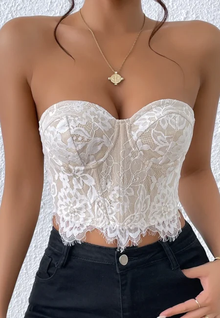 Floral Embroidered Tube Top for Effortless Spring Elegance