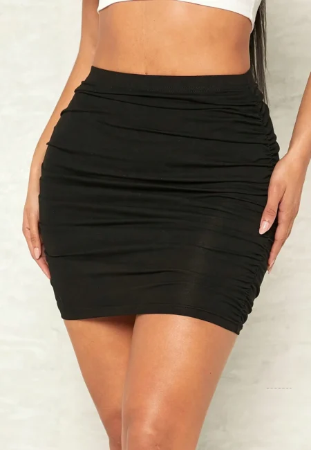 Sophisticated Black A-Line Knitted Skirt for Modern Women