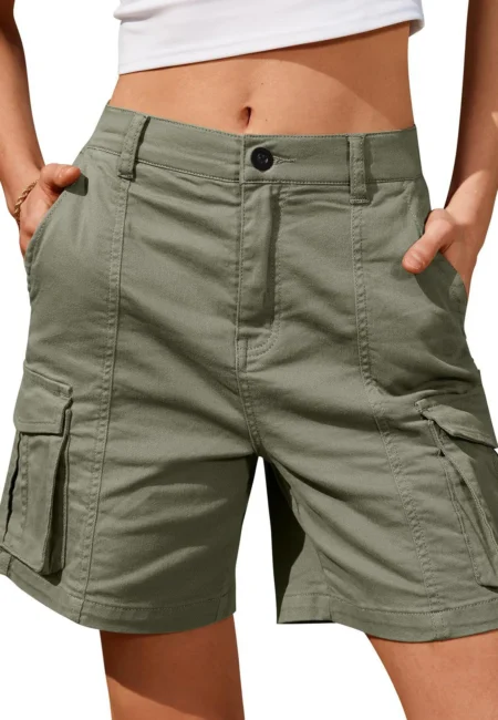 Comfy Women's Cargo Knee-Length Shorts with 6 Pockets