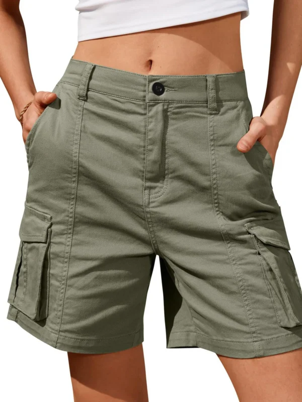 Comfy Women's Cargo Knee-Length Shorts with 6 Pockets