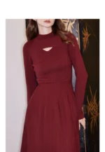 Chic Knitted Turtleneck Dress for Women - Elegant Winter Style - Image 6