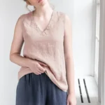 Effortlessly Chic Vintage Linen Tank Top for Summer Days - Image 5