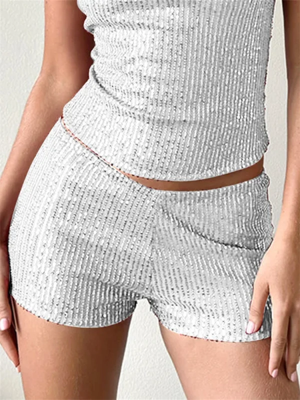 Glam Sparkle Women's Low Rise Sequin Summer Shorts