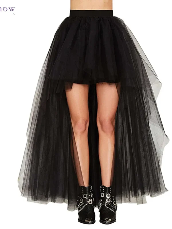 Gothic Hi-Lo Tutu Skirt - Elegant Tulle for Every Occasion