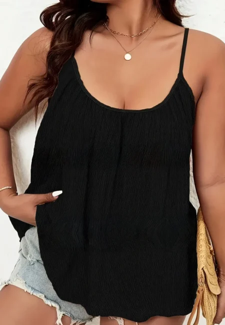 Plus Size Women's Black Camisole - Effortless Comfort & Style