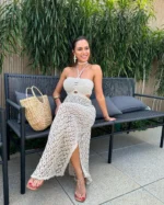 Chic Crochet Maxi Dress: Stylish Beach Cover-Up for Summer - Image 5