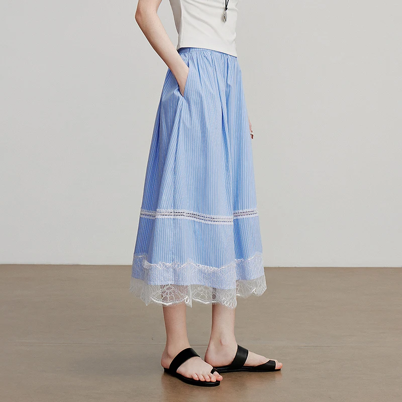 kf-Sddd42bb0f2264285ad6d8d9bc30cb570t Light Blue Striped Lace A-Line Skirt for Summer Style